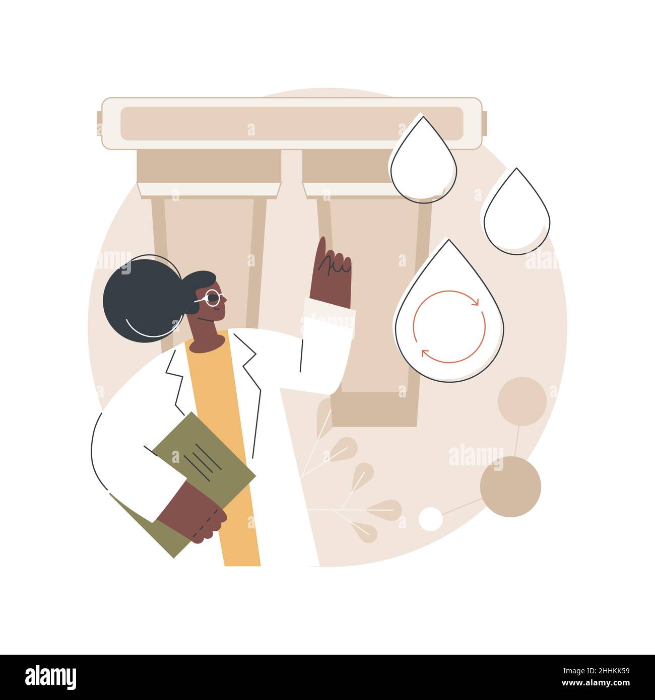 Water filtering system abstract concept vector illustration. Water ...