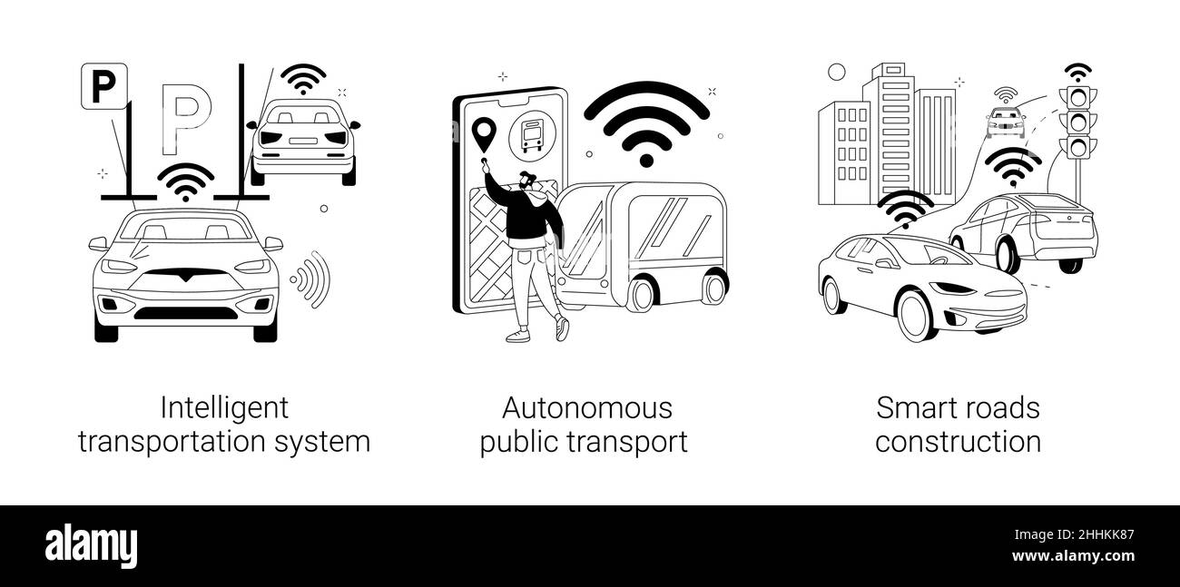 Smart city technology abstract concept vector illustrations Stock ...