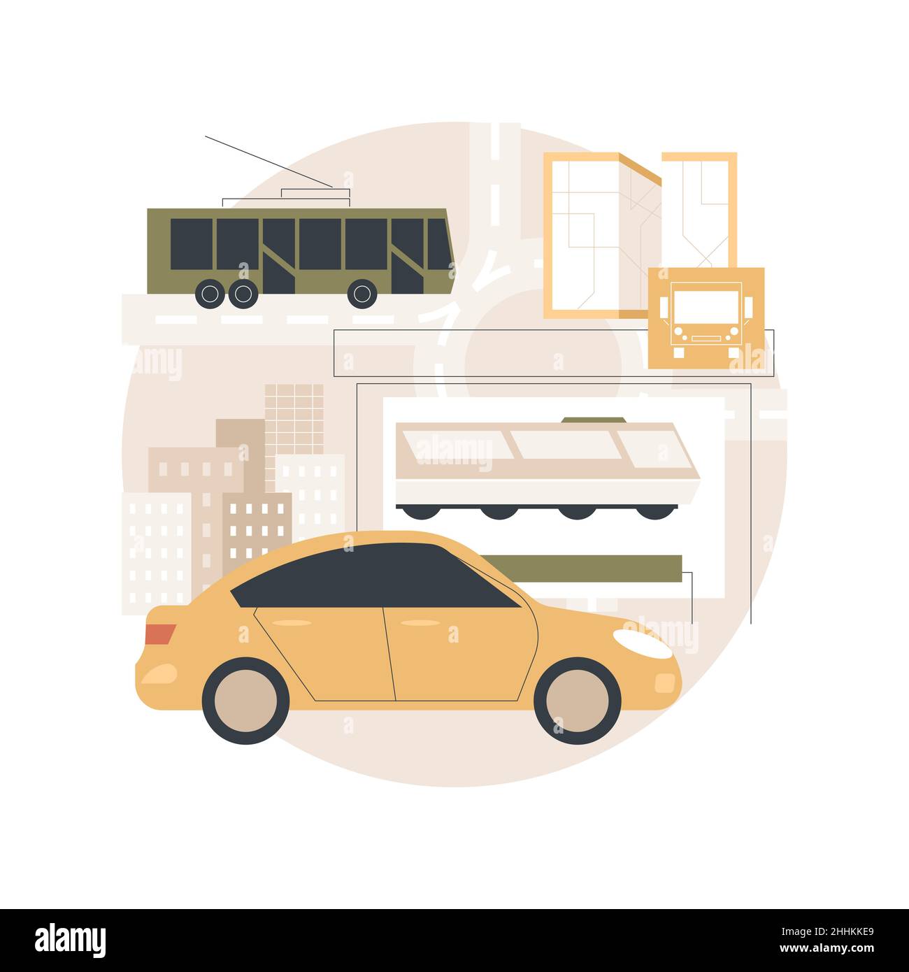 Surface transport abstract concept vector illustration. Road transport ...