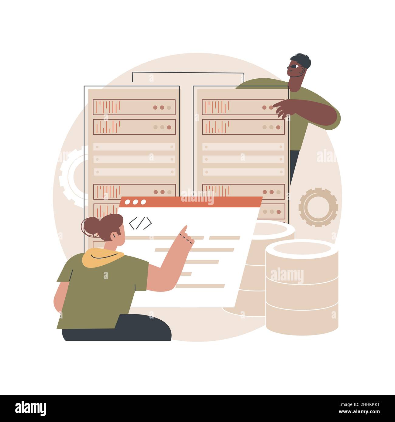 Big data job abstract concept vector illustration. Database developers ...