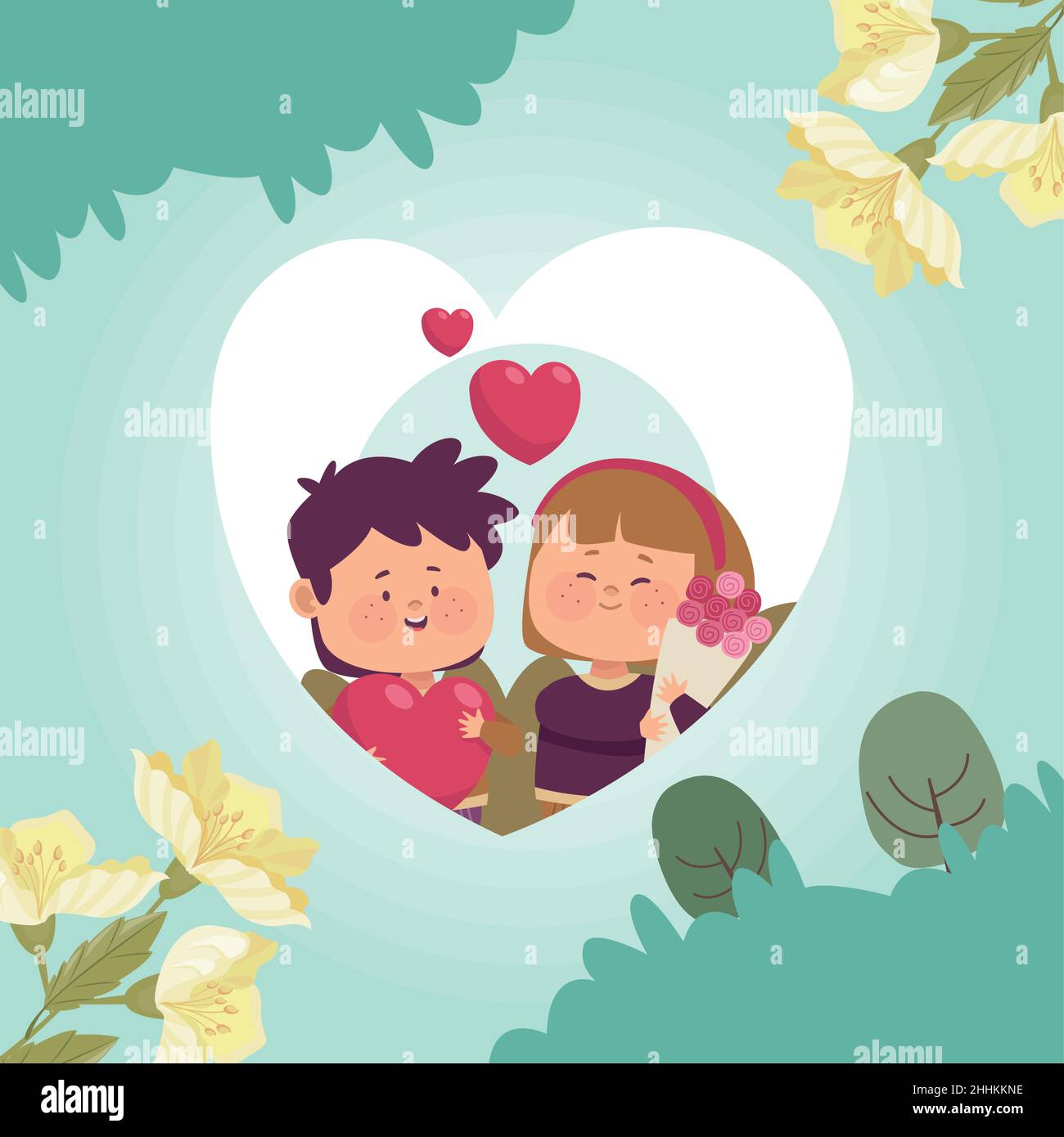 lovers couple in heart Stock Vector Image & Art - Alamy
