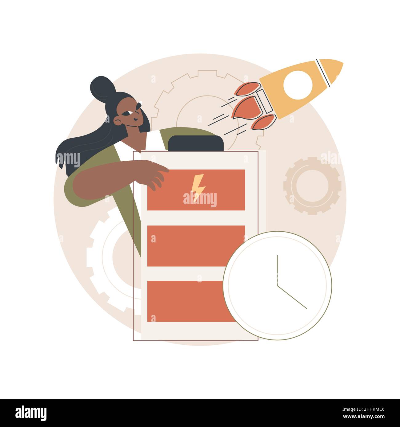 Fast charging technology abstract concept vector illustration. Rapid ...