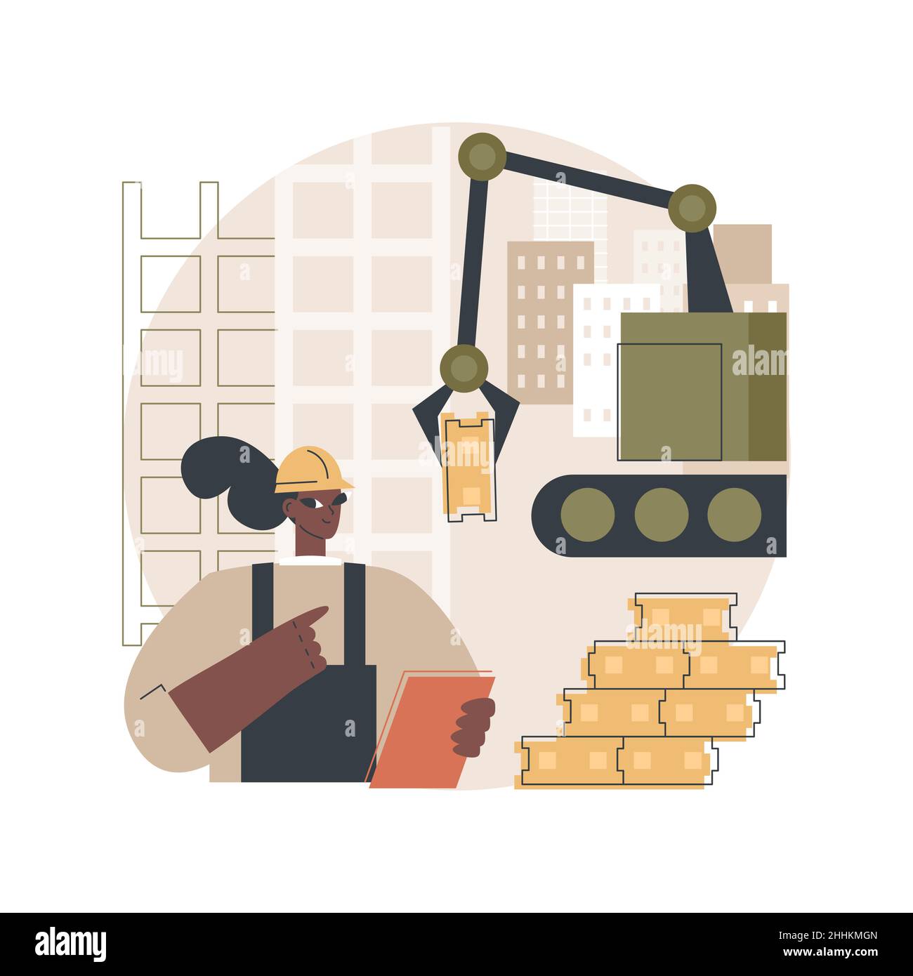 Robotics construction abstract concept vector illustration. Robotics