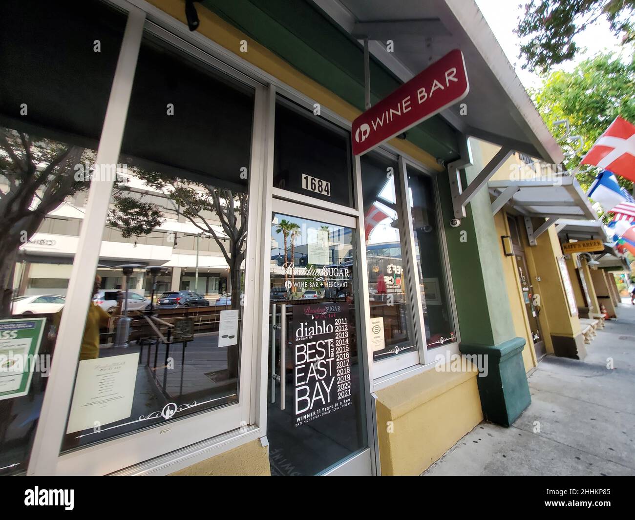 Facade of Residual Sugar wine bar in Walnut Creek, California, August