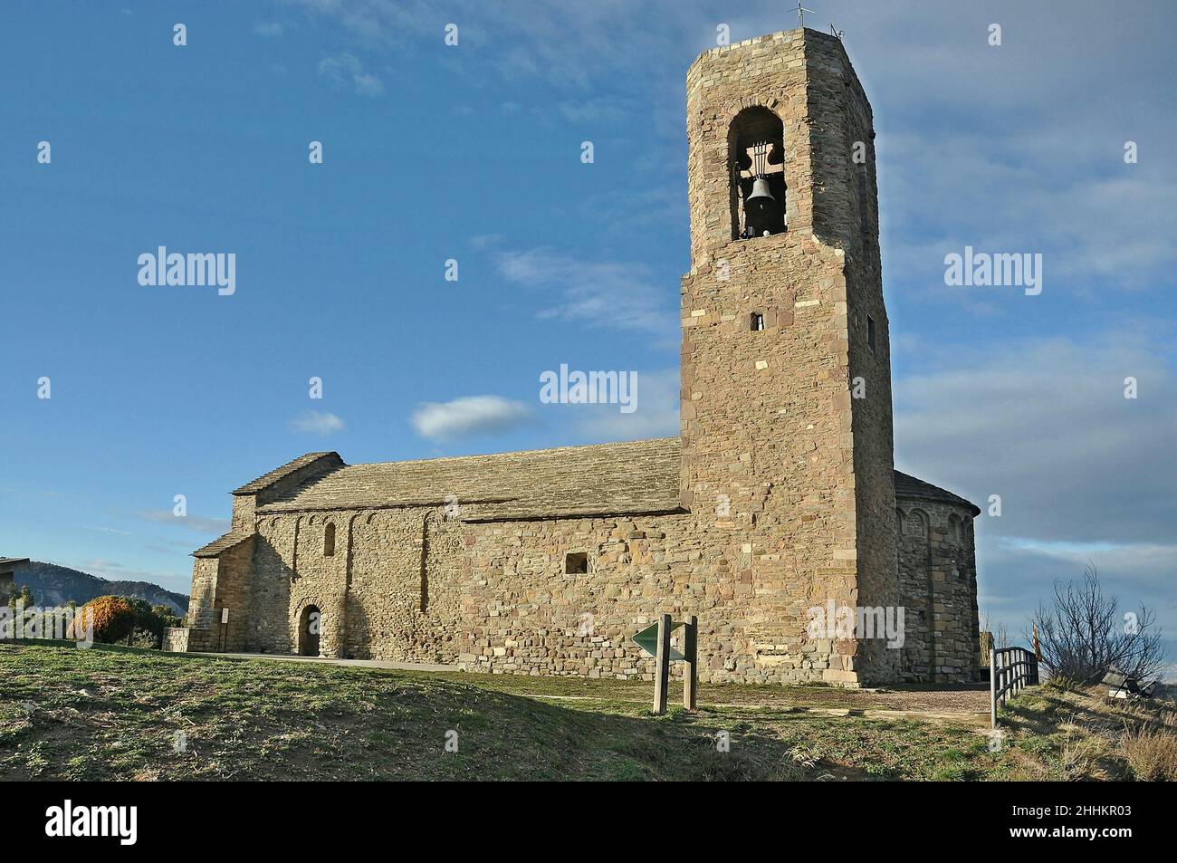 Church of Sant Andreu in Tona in the region of Osona, province of Barcelona, Catalonia, Spain Stock Photo