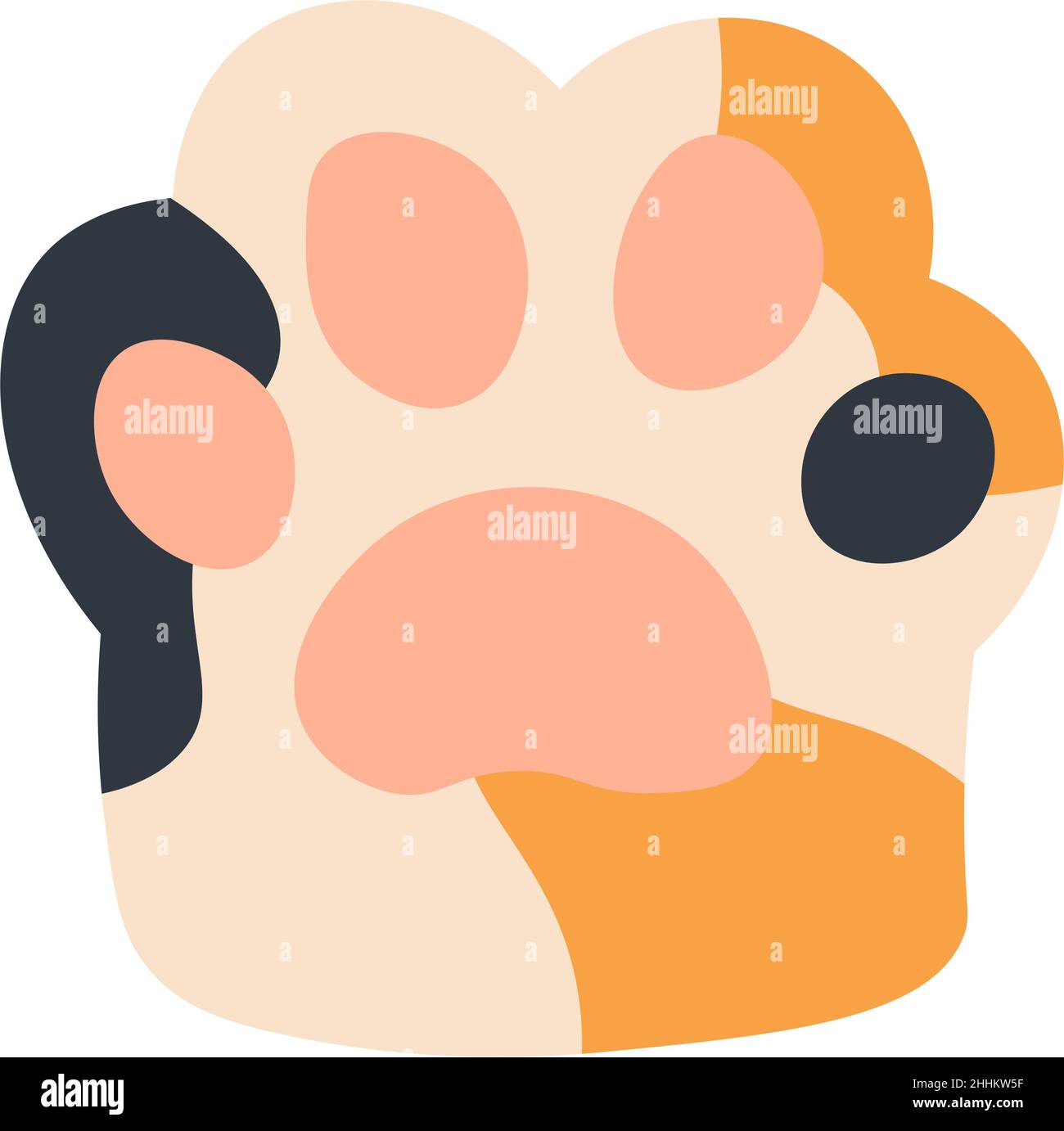 Cute spotty paw cat. Vector isolated illustration. Adorable kitty foot. Stock Vector