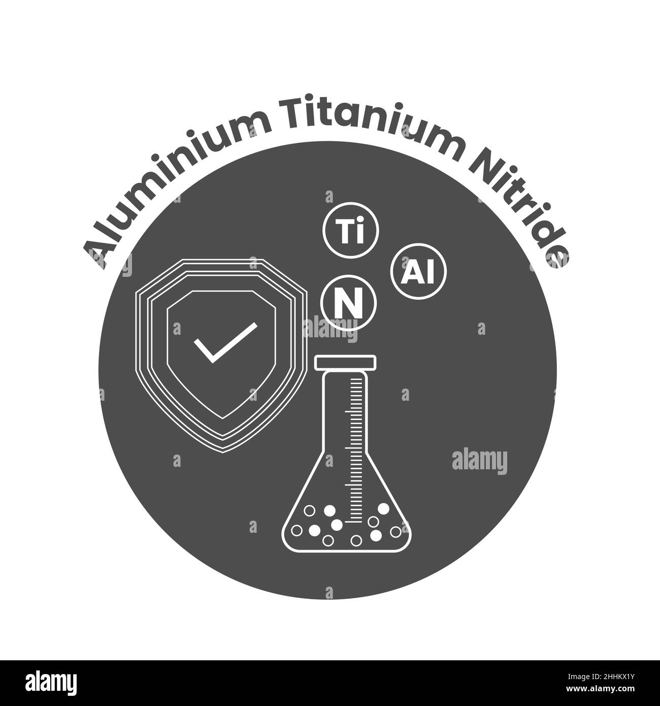 Aluminum Titanium Nitride (AlTiN) vector logo Stock Vector