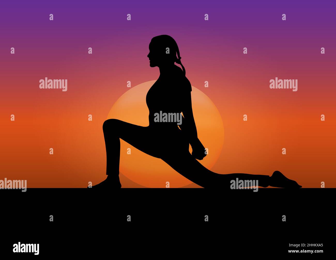 Yoga poses illustration set Black and White Stock Photos & Images - Alamy