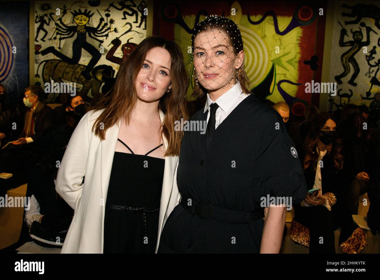 Claire Foy and Rosamund Pike attend the Dior Haute Couture Spring