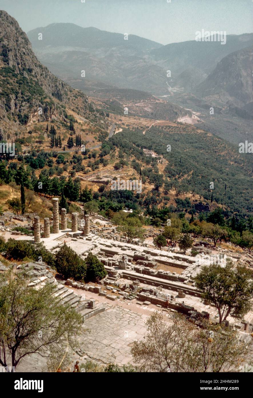Temple of Apollo, Delphi, Greece, in 1974 Stock Photo