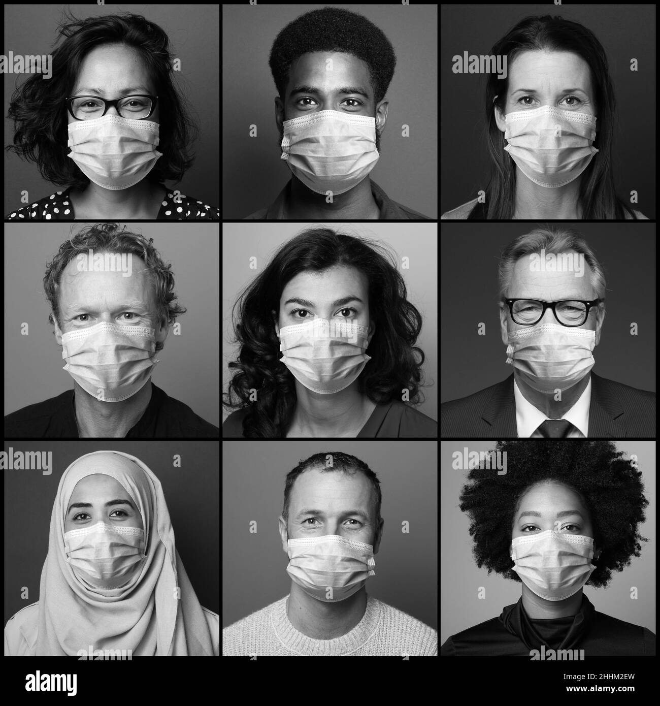 beautiful people wearing a mouth mask Stock Photo