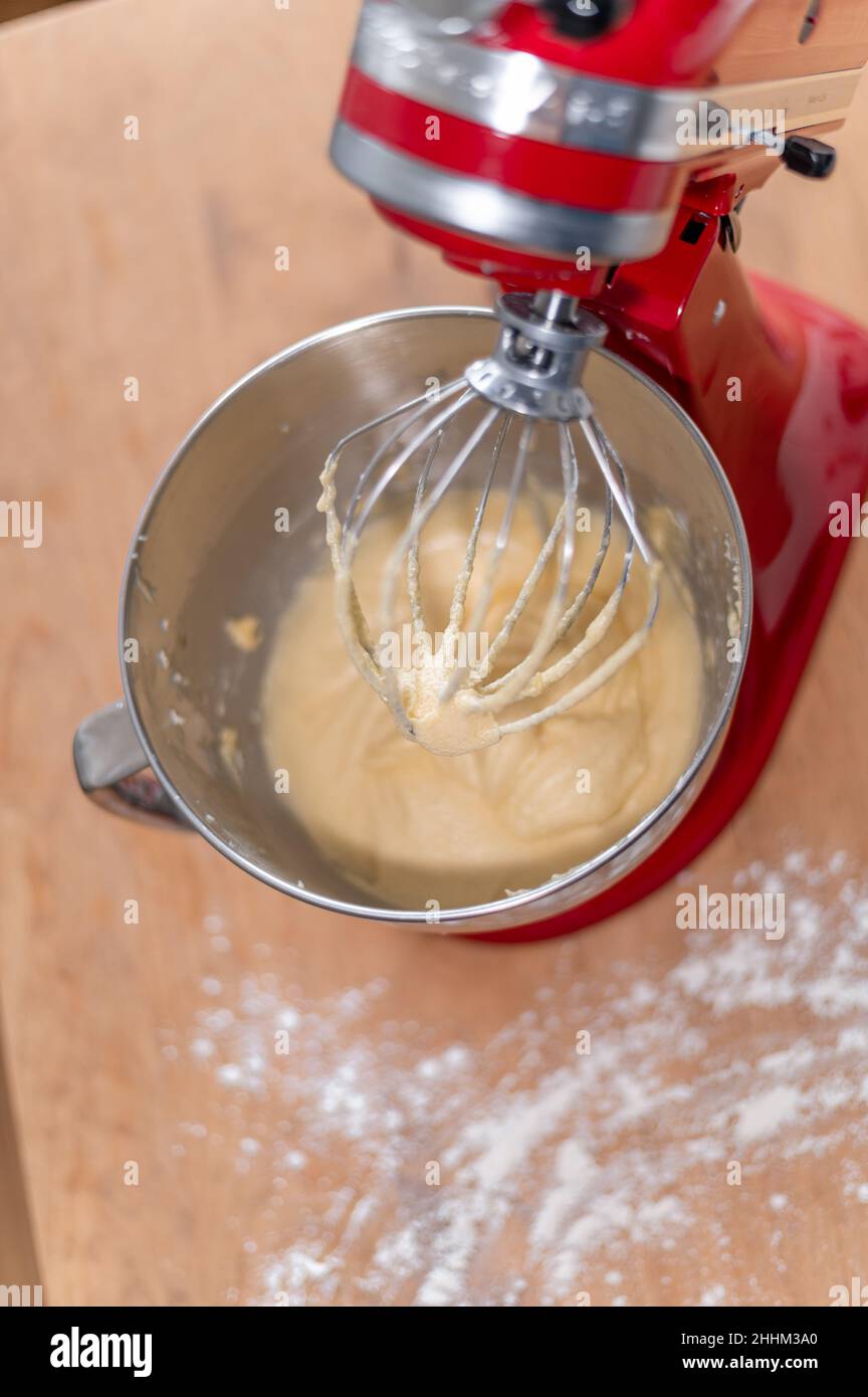 Cooking bakery red stand mixer Stock Photo Alamy