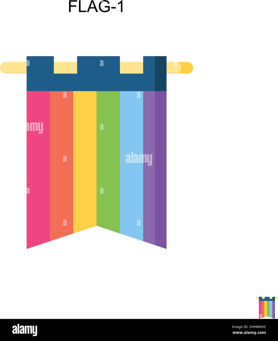 Flag-1 Simple vector icon.Perfect color modern pictogram on editable ...