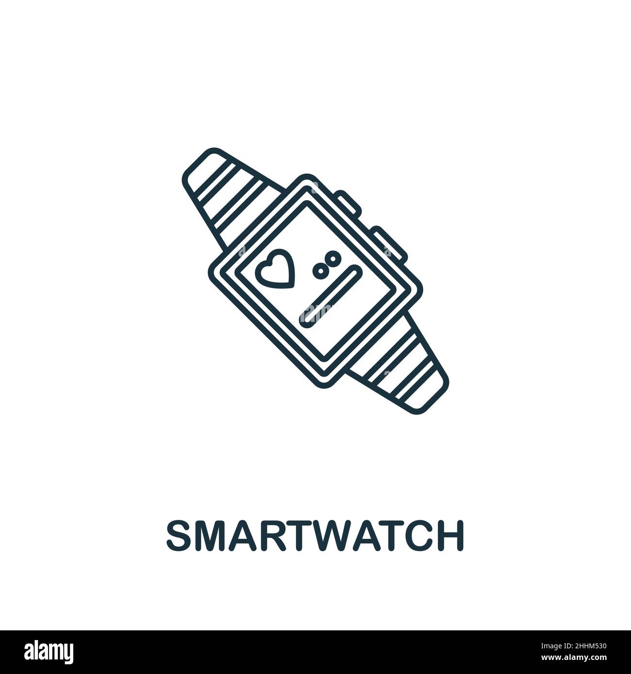 Smartwatch icon. Line element from internet technology collection. Linear Smartwatch icon sign for web design, infographics and more. Stock Vector