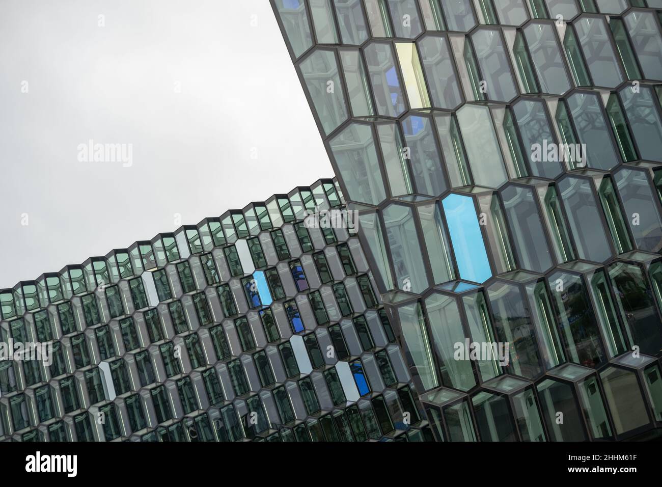 Glass wall of contemporary  building, modern architecture detail Stock Photo