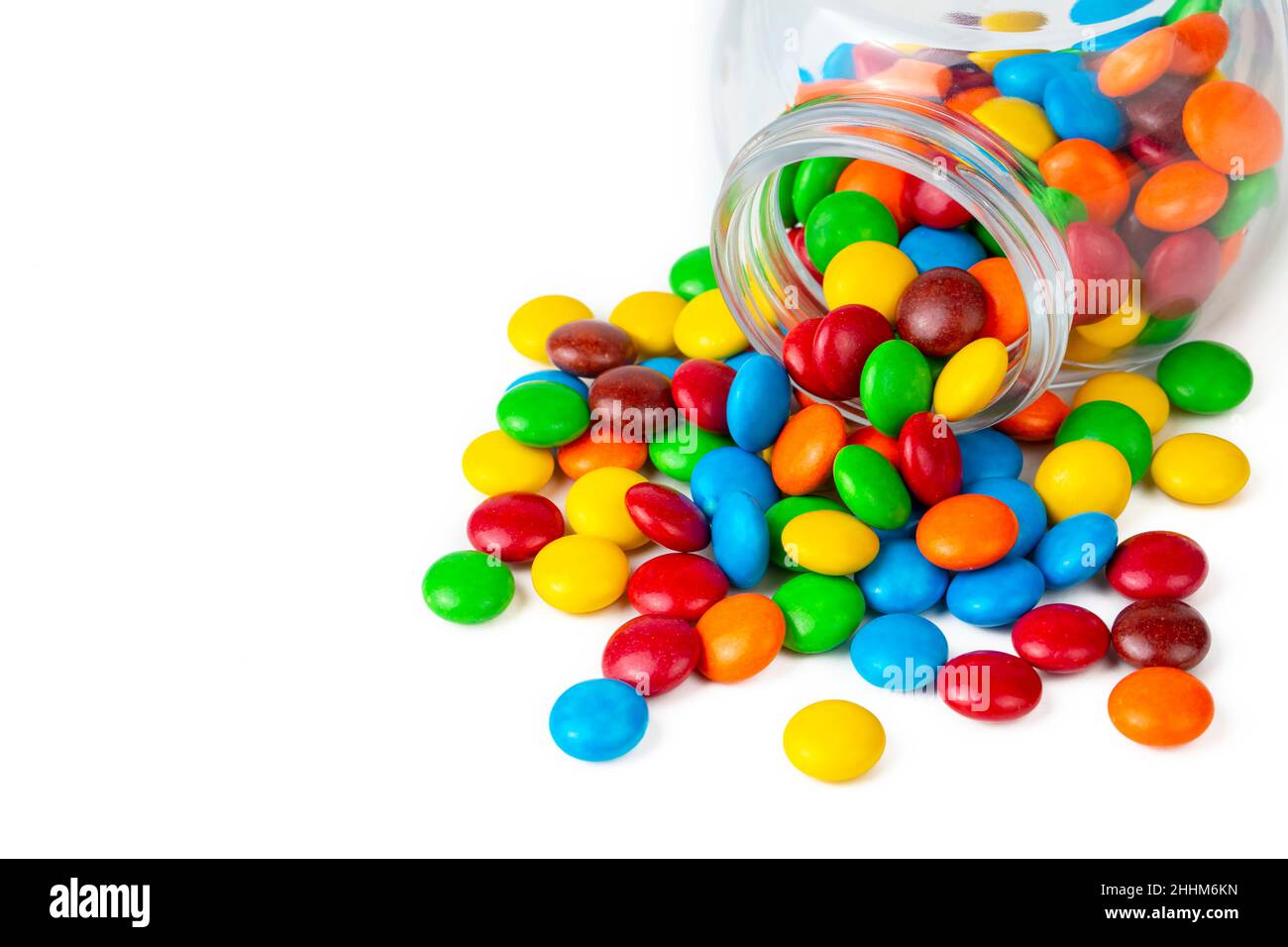 Colorful chocolate buttons on a white background Stock Photo