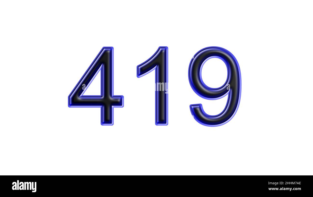 blue 419 number 3d effect white background Stock Photo Alamy