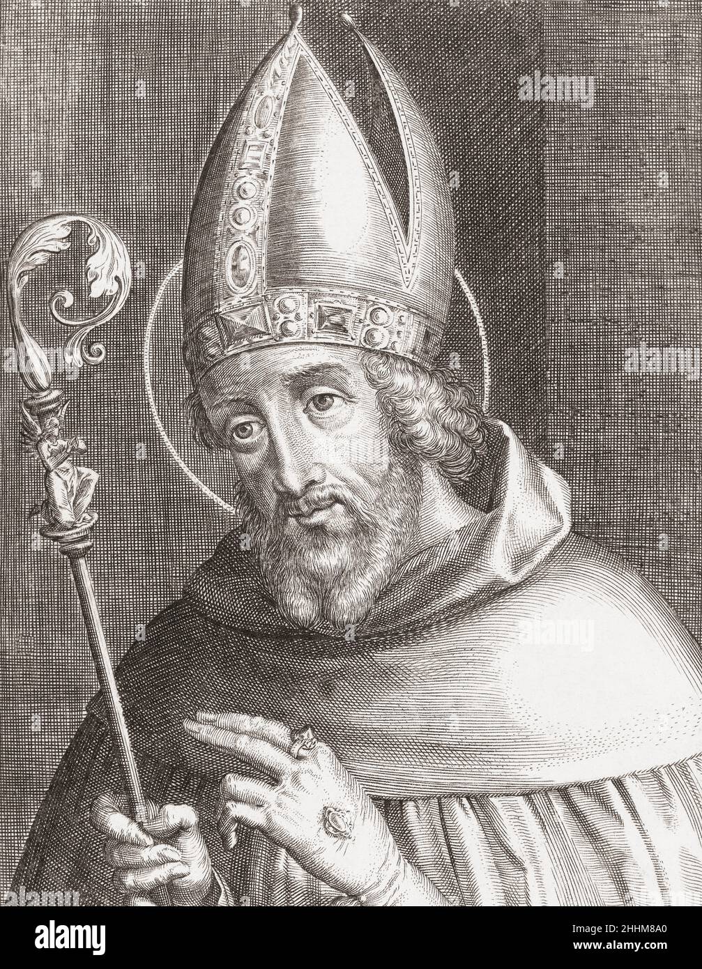 Saint Augustine of Hippo aka Saint Austin, born 354 died 430. Bishop of Hippo Regius. Berber born philosopher and theologian. Stock Photo