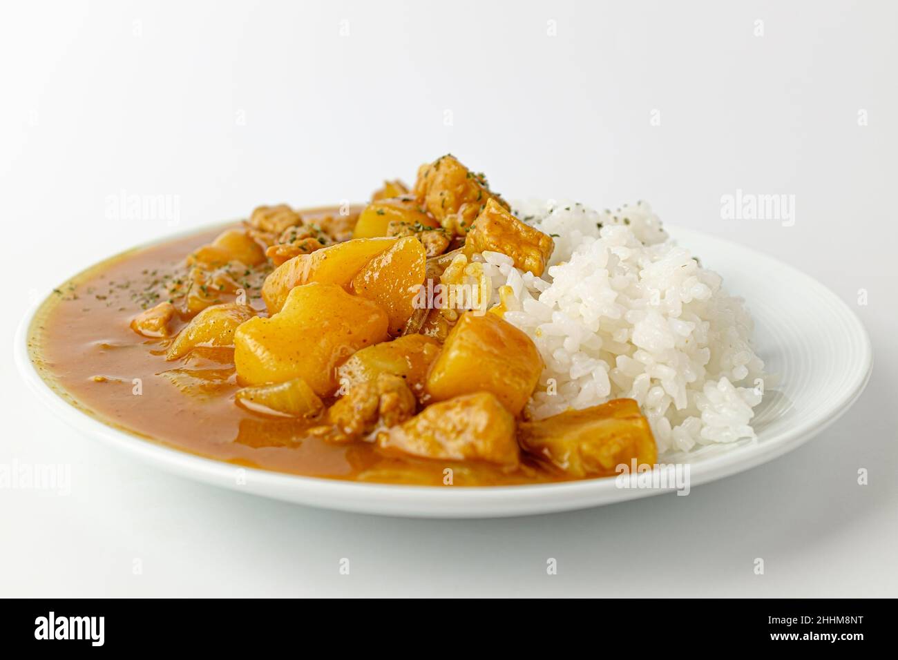 curry rice on white background Stock Photo - Alamy