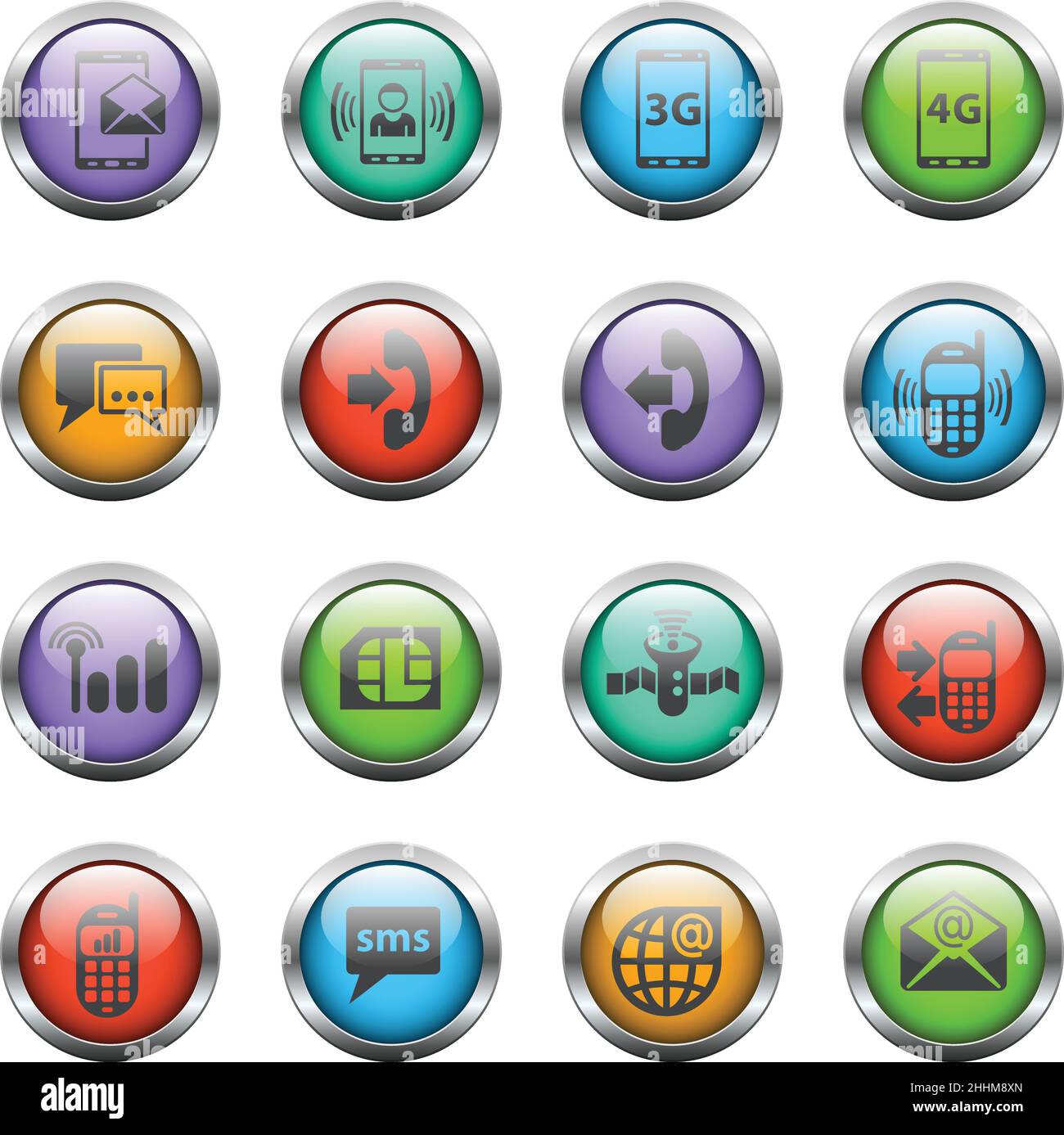 Mobile phone icons color Stock Vector Images - Alamy