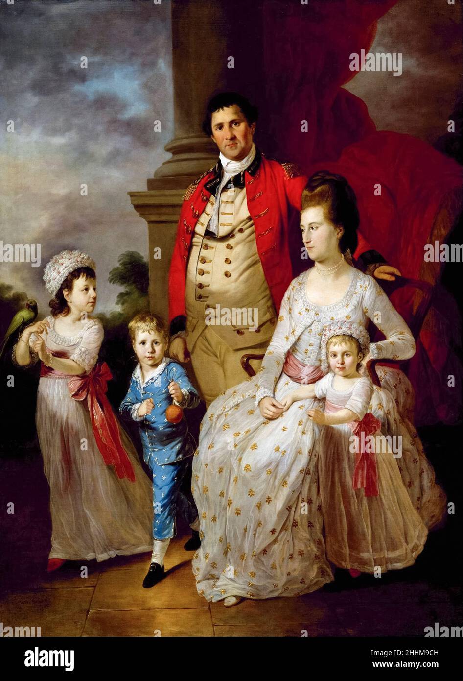 Colonel John Fortnum and Family, portrait painting by Tilly Kettle, 1775 Stock Photo