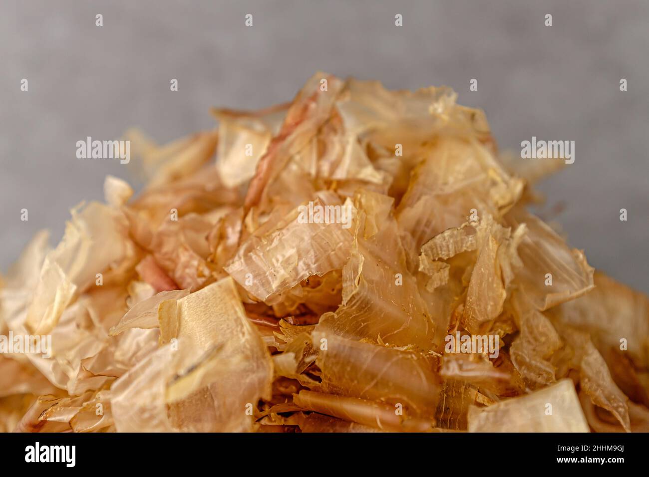 Ingredients made from skipjack tuna. dried fish. thinly sliced fish Stock Photo