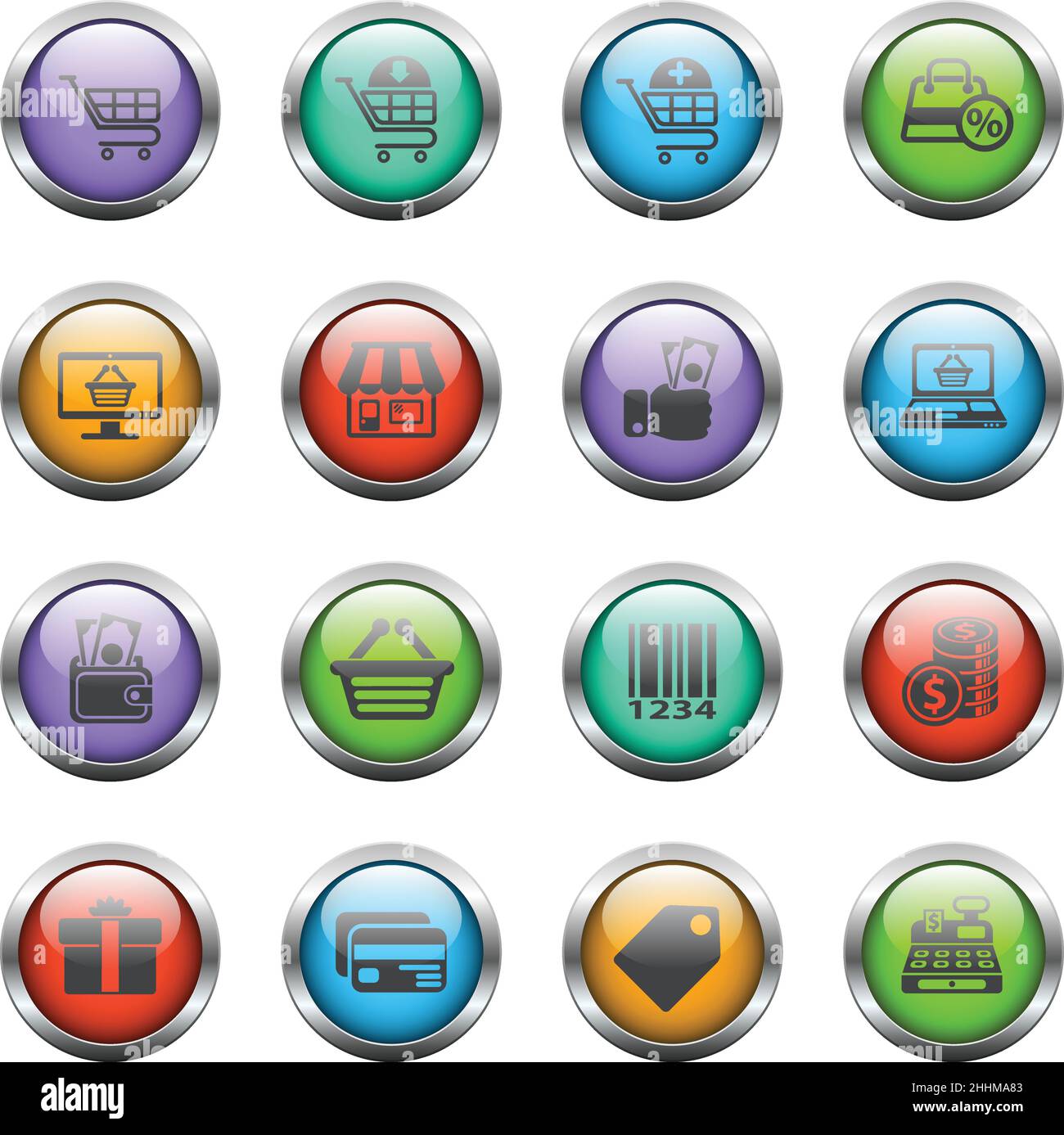 shopping icon set Stock Vector Image & Art - Alamy