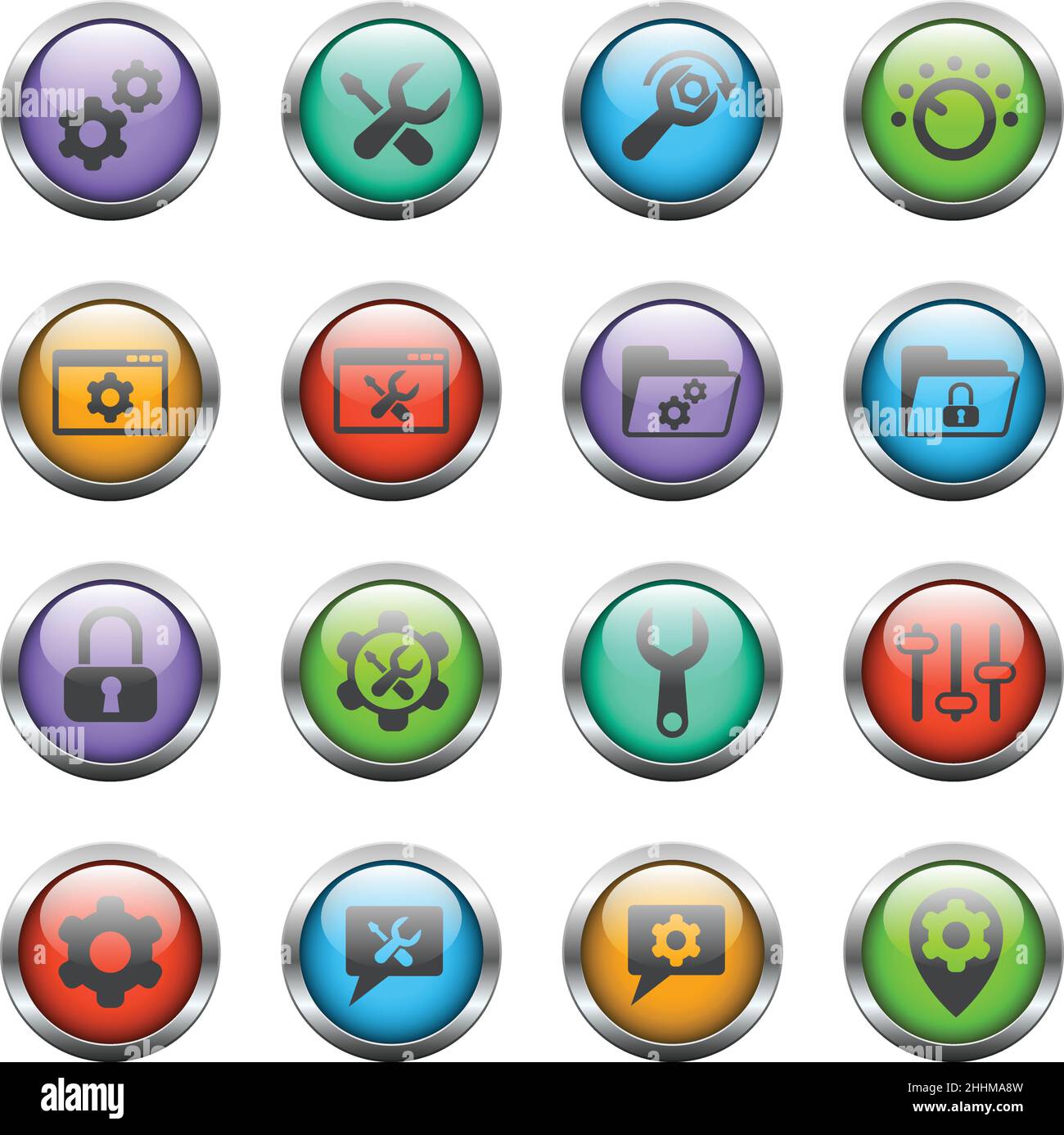 settings icon set Stock Vector