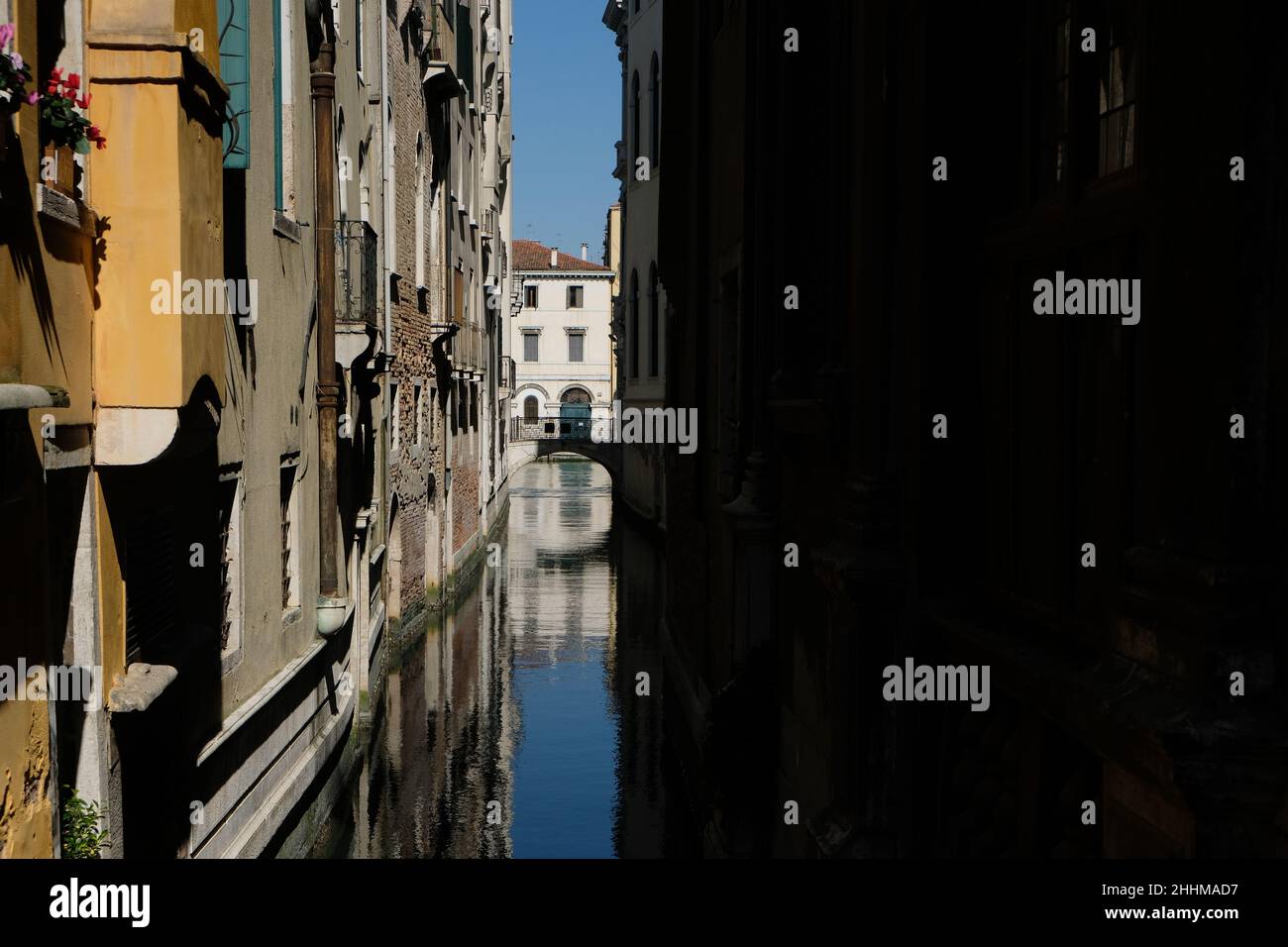 A view of empty canal during lockdown for coronavirus disease. Stock Photo