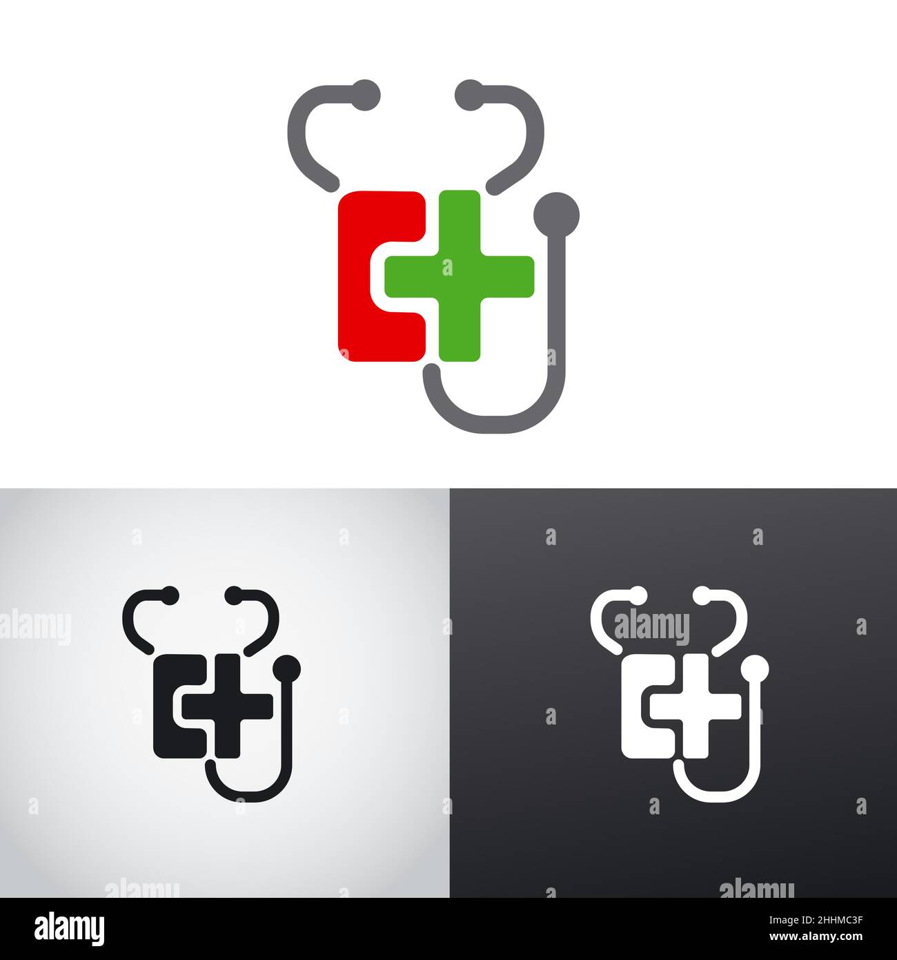 logo for phone calling to medicine help service for helping online Stock Vector