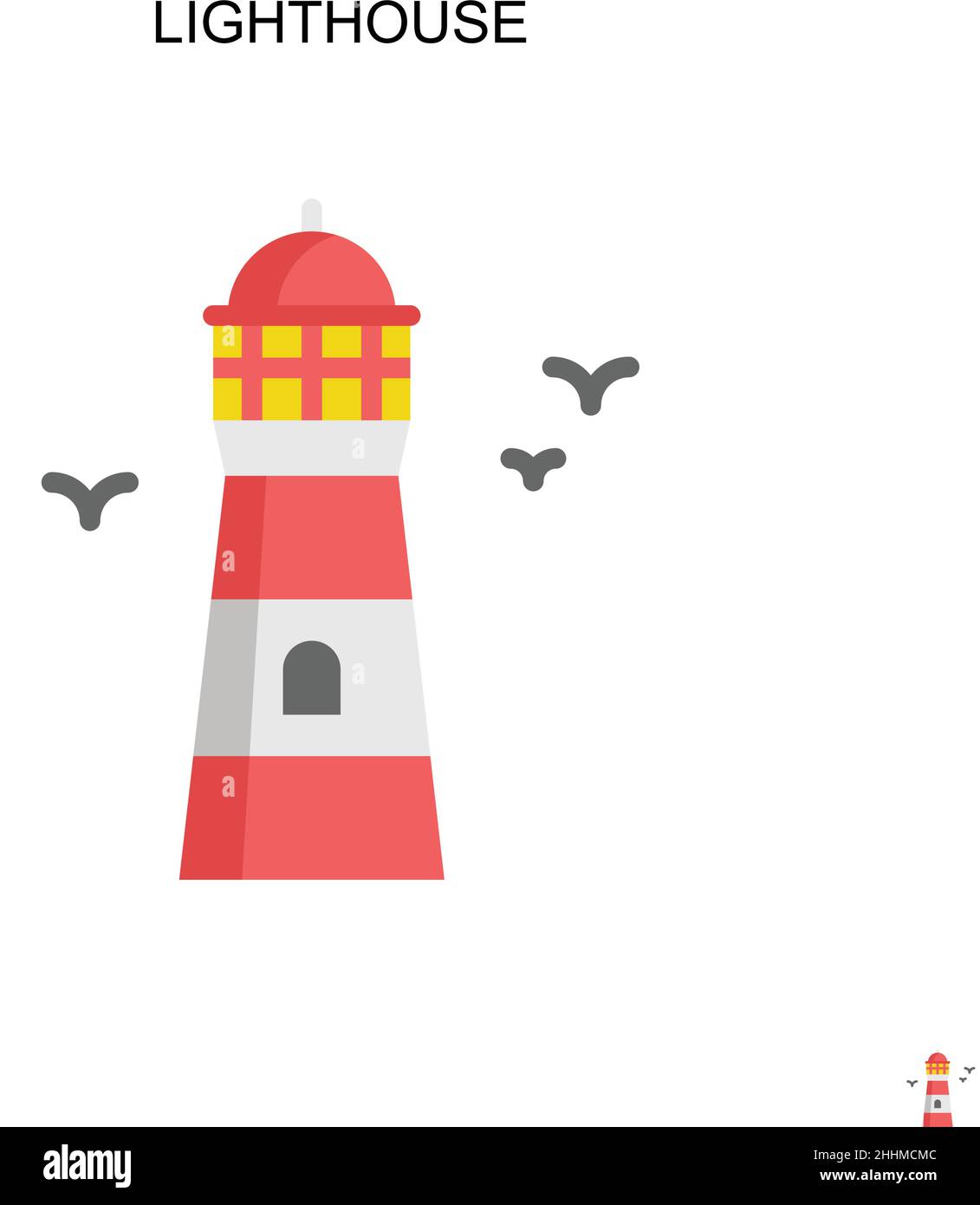 Lighthouse Simple vector icon.Perfect color modern pictogram on editable stroke. Lighthouse icons for your business project Stock Vector