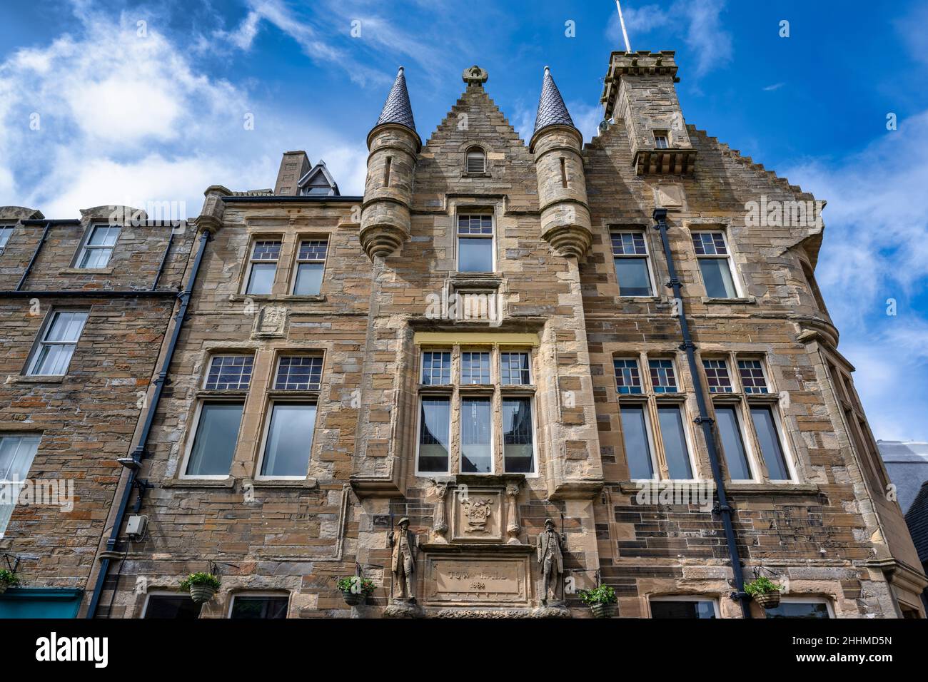 Façade of Kirkwall and St Ola Community Centre and Town Hall on Broad Street, Kirkwall in Orkney, Scotland Stock Photo
