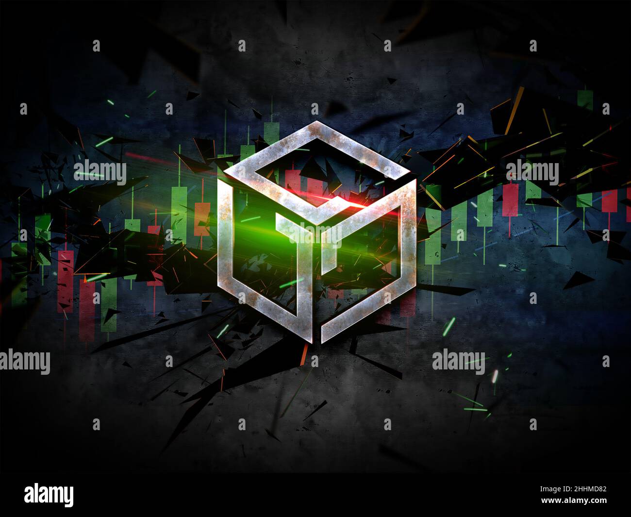 3D rendering gala cryptocurrency coin on colorful background, cryptocurrency  concept color art 3D illustration Stock Photo - Alamy