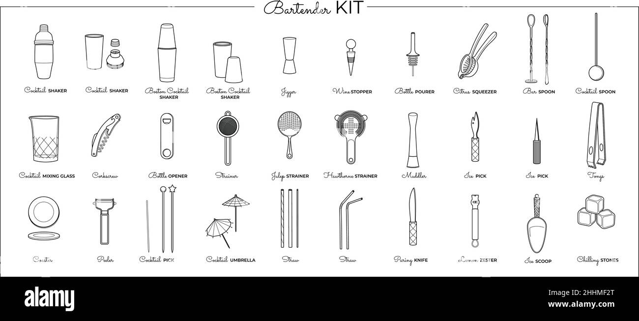 Vector bartender equipment set Stock Vector Image & Art Alamy