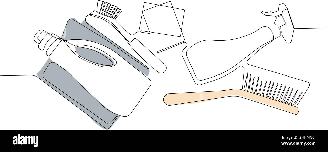cleaning set for bathroom. Minimal concept Stock Vector