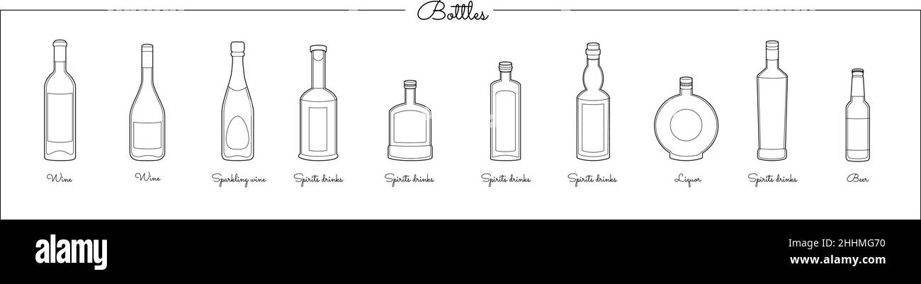 Vector set of alcohol bottles Stock Vector Image &amp; Art - Alamy