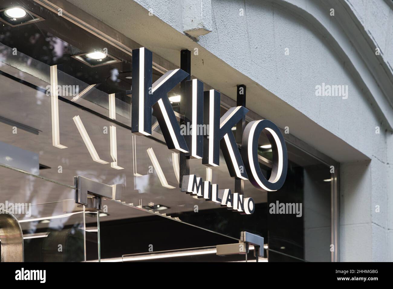 VALENCIA, SPAIN - JANUARY 24, 2022: Kiko Milano is an Italian brand of professional cosmetics Stock Photo