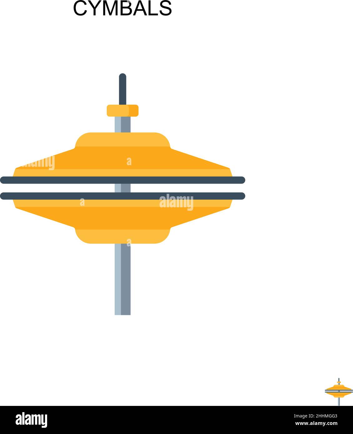 Cymbals Simple vector icon.Perfect color modern pictogram on editable