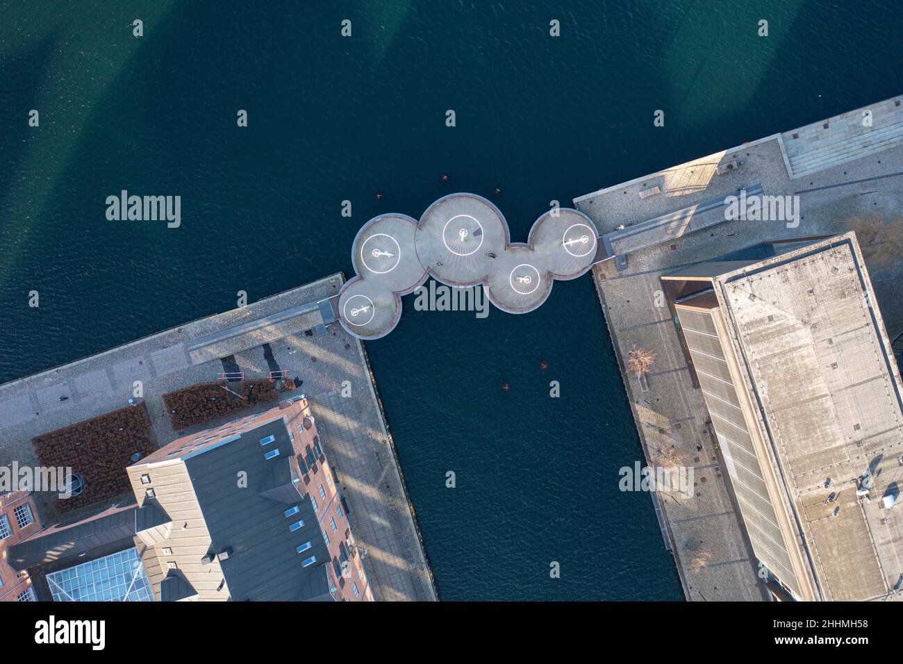 Aerial View of Circle Bridge in Copenhagen Stock Photo