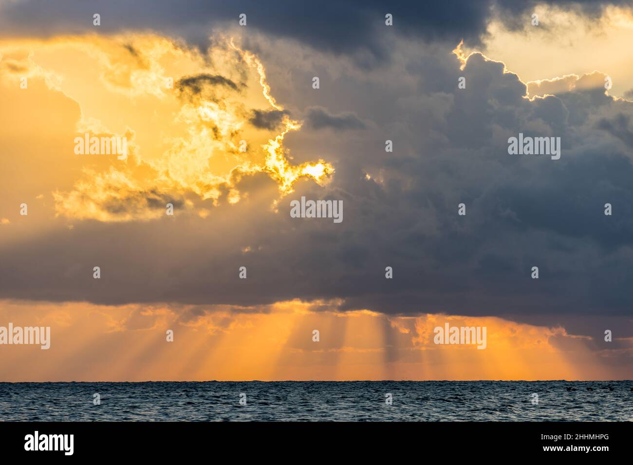 sea landscape with dramatic sea sunset over the Black sea Stock Photo ...