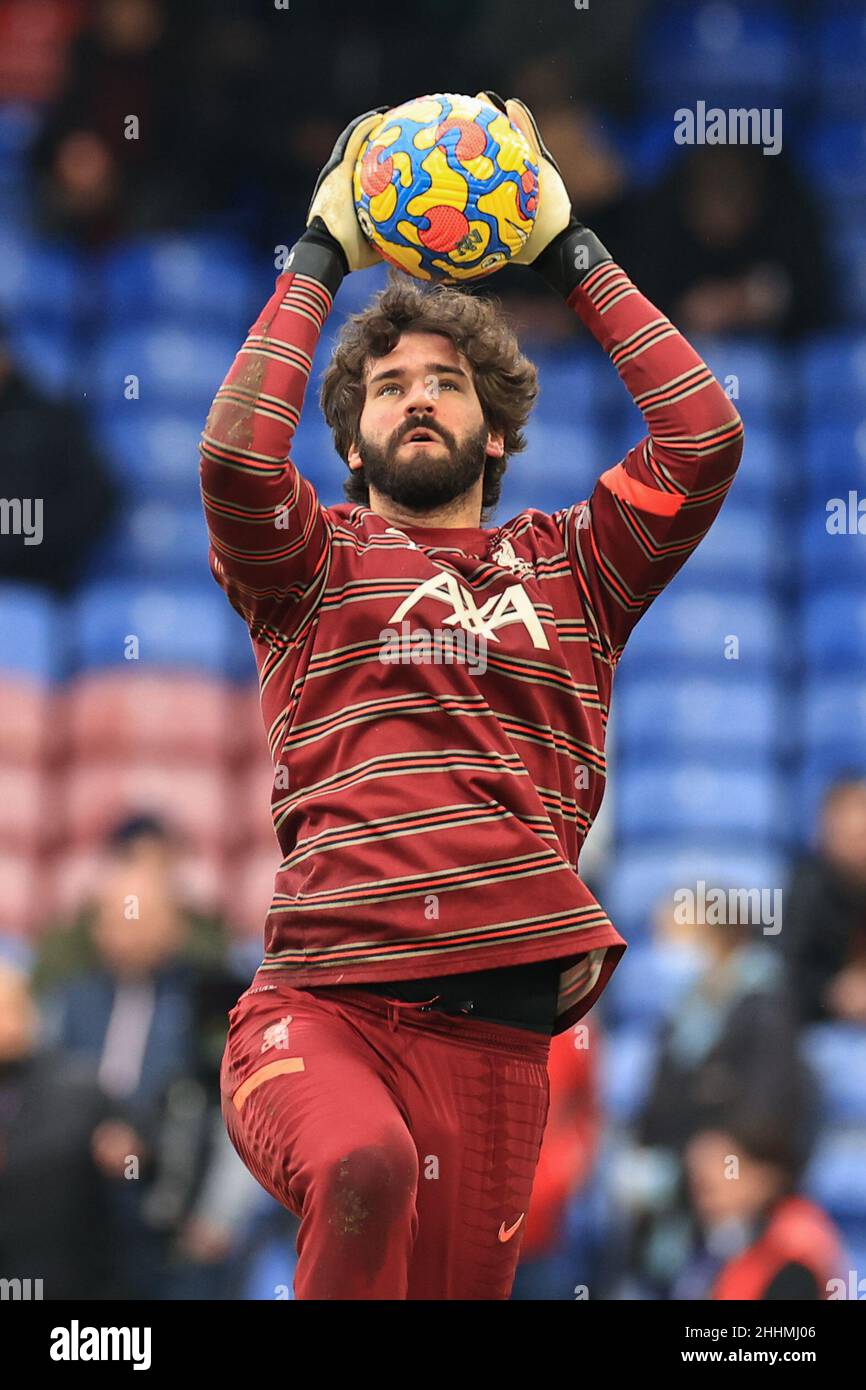 Alisson Becker #1 of Liverpool during the pre-game warmup Stock Photo