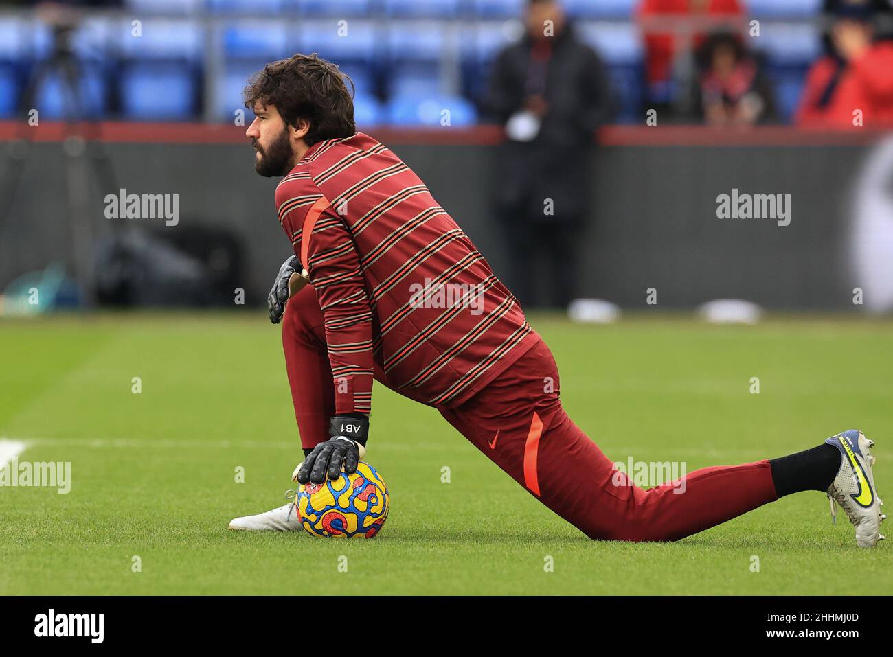 Alisson Becker #1 of Liverpool during the pre-game warmup Stock Photo