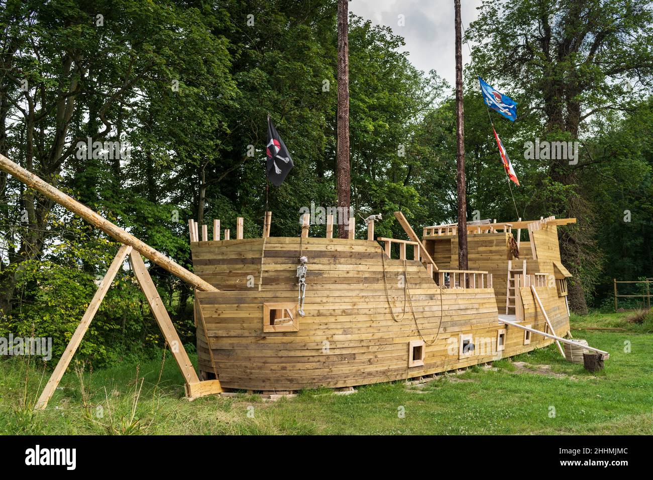 A Garden Summer House Or Shed Designed As A Pirate Ship Created By A a-garden-summer-house-or-shed-designed-as-a-pirate-ship-created-by-a