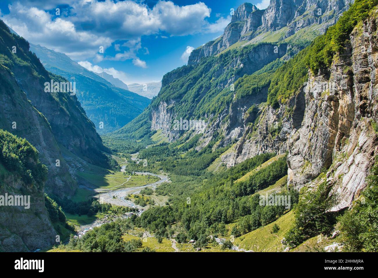 The deep valley of the Cirque du Fer-à-Cheval in the French Alps, close to  the town of Sixt-Fer-à-Cheval and part of the national park Sixt-Passy  Stock Photo - Alamy