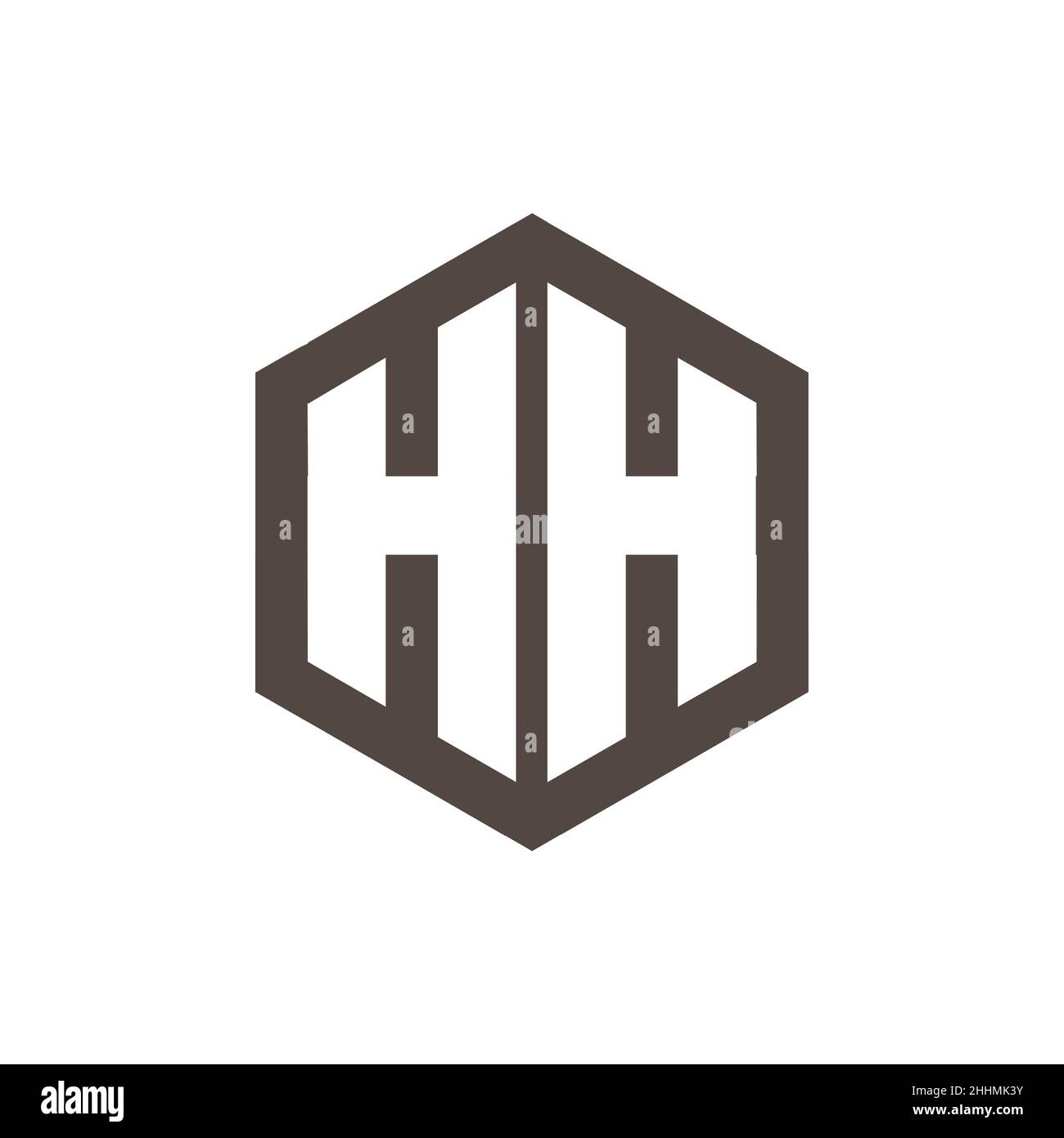 initial logo H H with pentagon shape, monogram logo Stock Vector