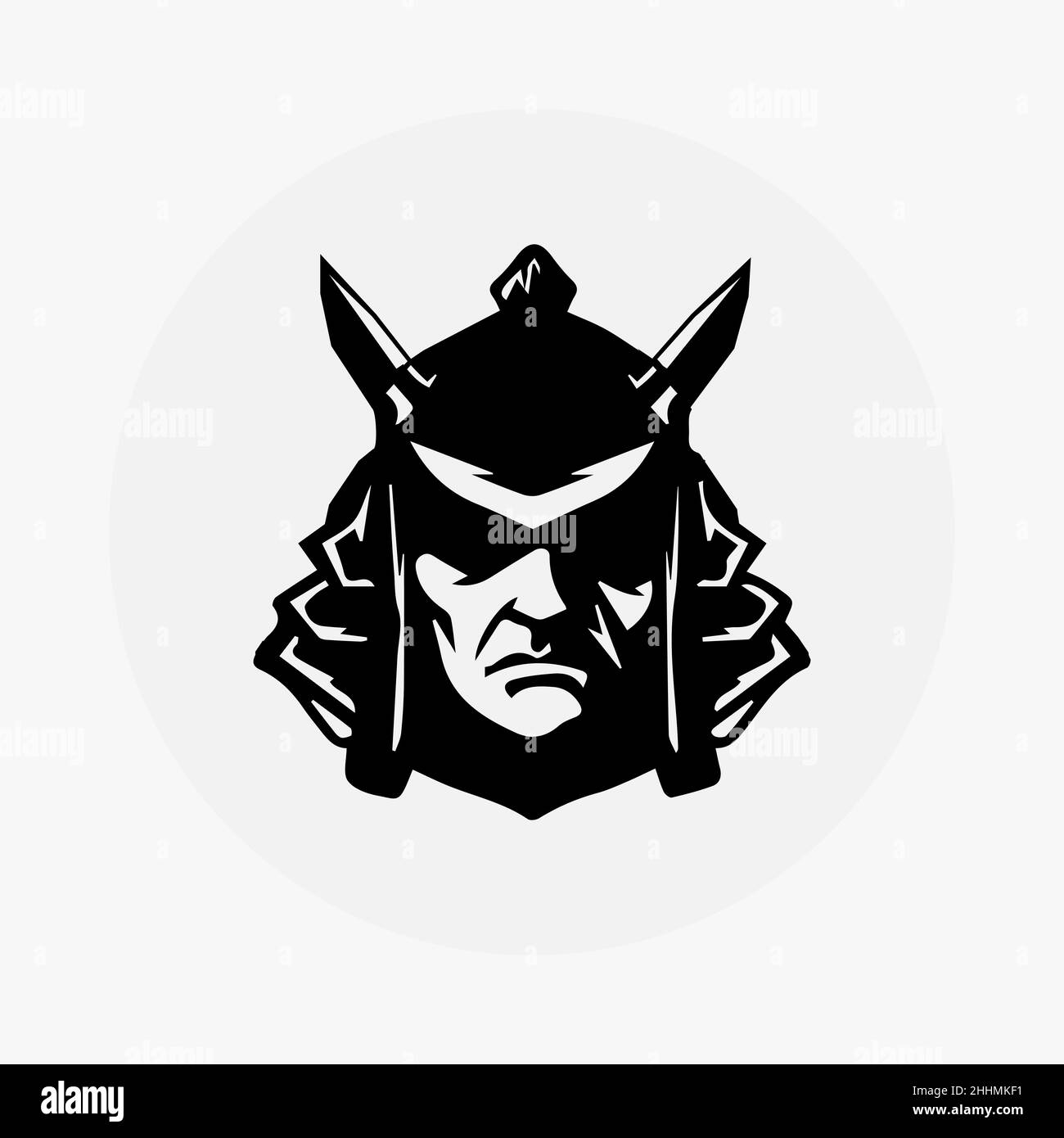 Samurai Ronin ninja head vector logo. samurai helmet logo Stock Vector