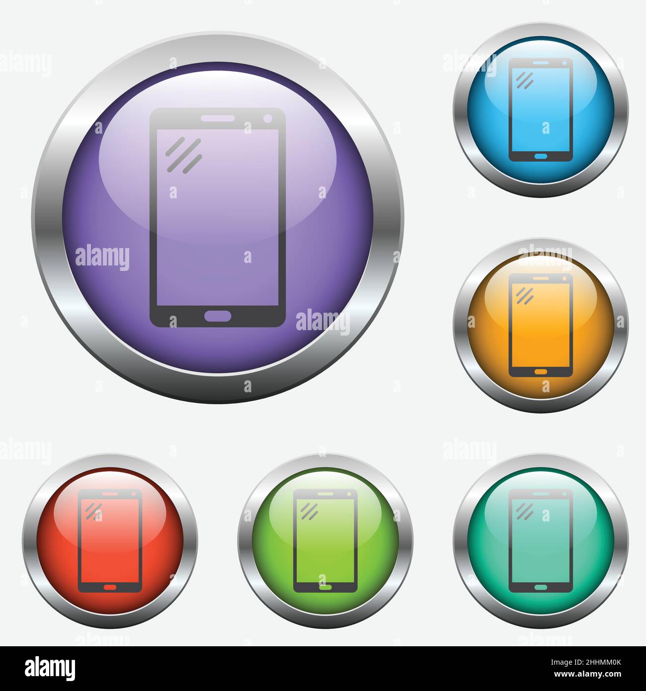 Button Pone smartphone glass buttons Stock Vector Image & Art - Alamy