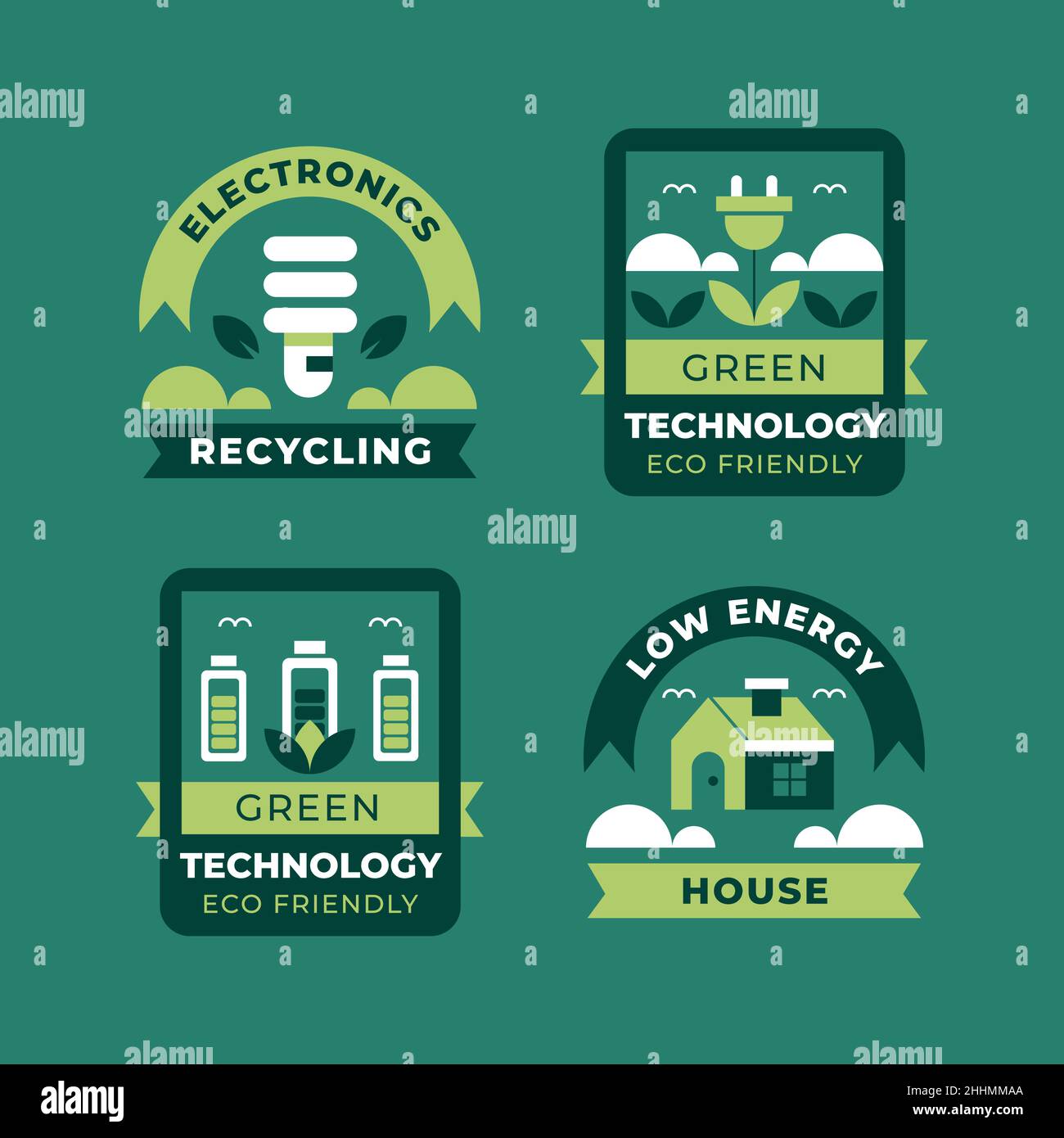 Flat design eco friendly labels Vector illustration Stock Vector Image ...