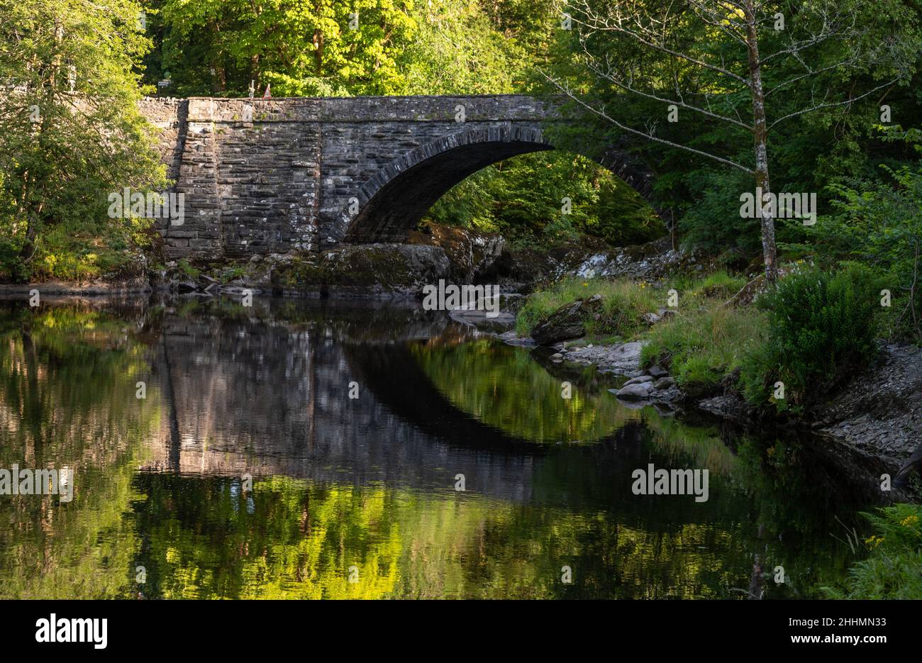 Bridge over the river Conwy at Betws-y-Coed, Snowdonia, North Wales Stock Photo