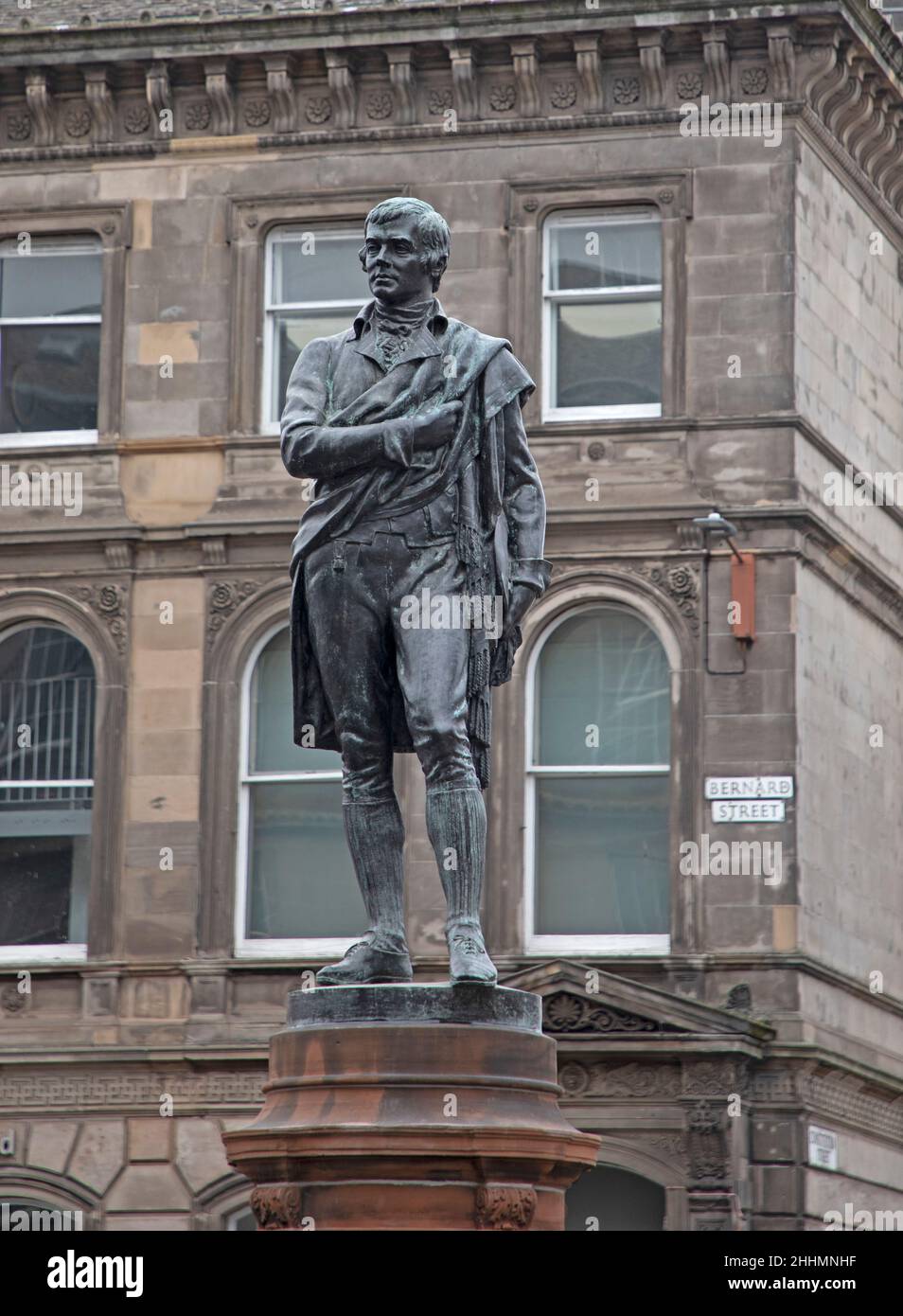 Leith, Edinburgh, Scotland, UK. 25th January 2022. Robert Burns Statue